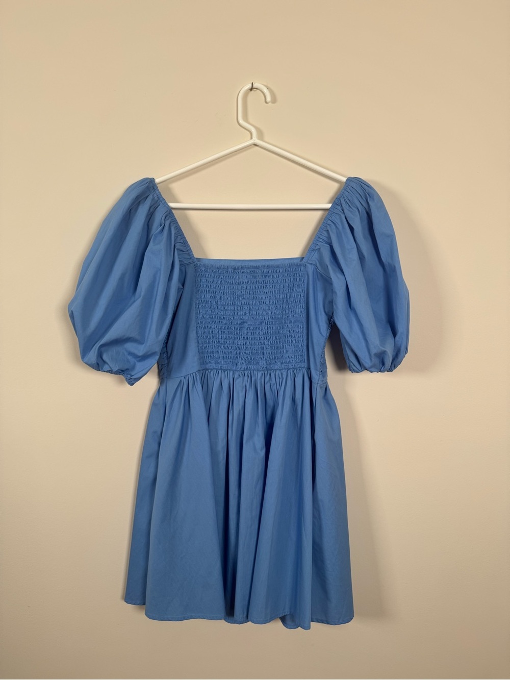 Abercrombie & Fitch Emerson Poplin Puff Sleeve Mini Dress, Blue, Small, Like New - Picture 6 of 16